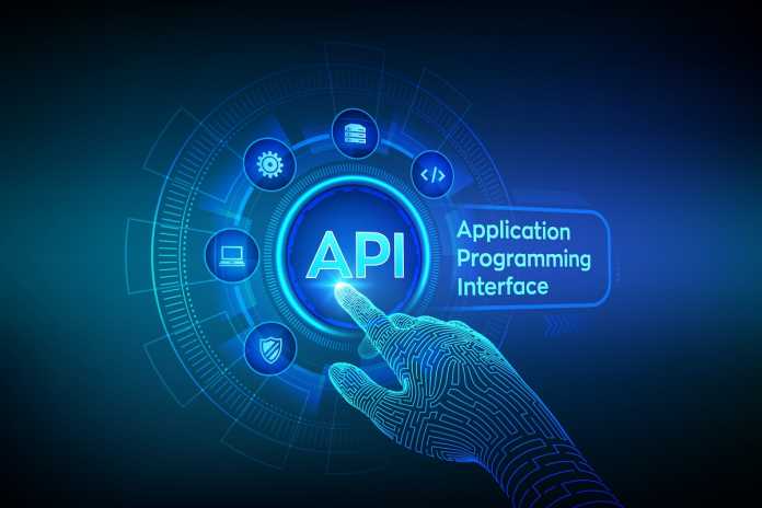 Connected business systems exchanging data through API integrations