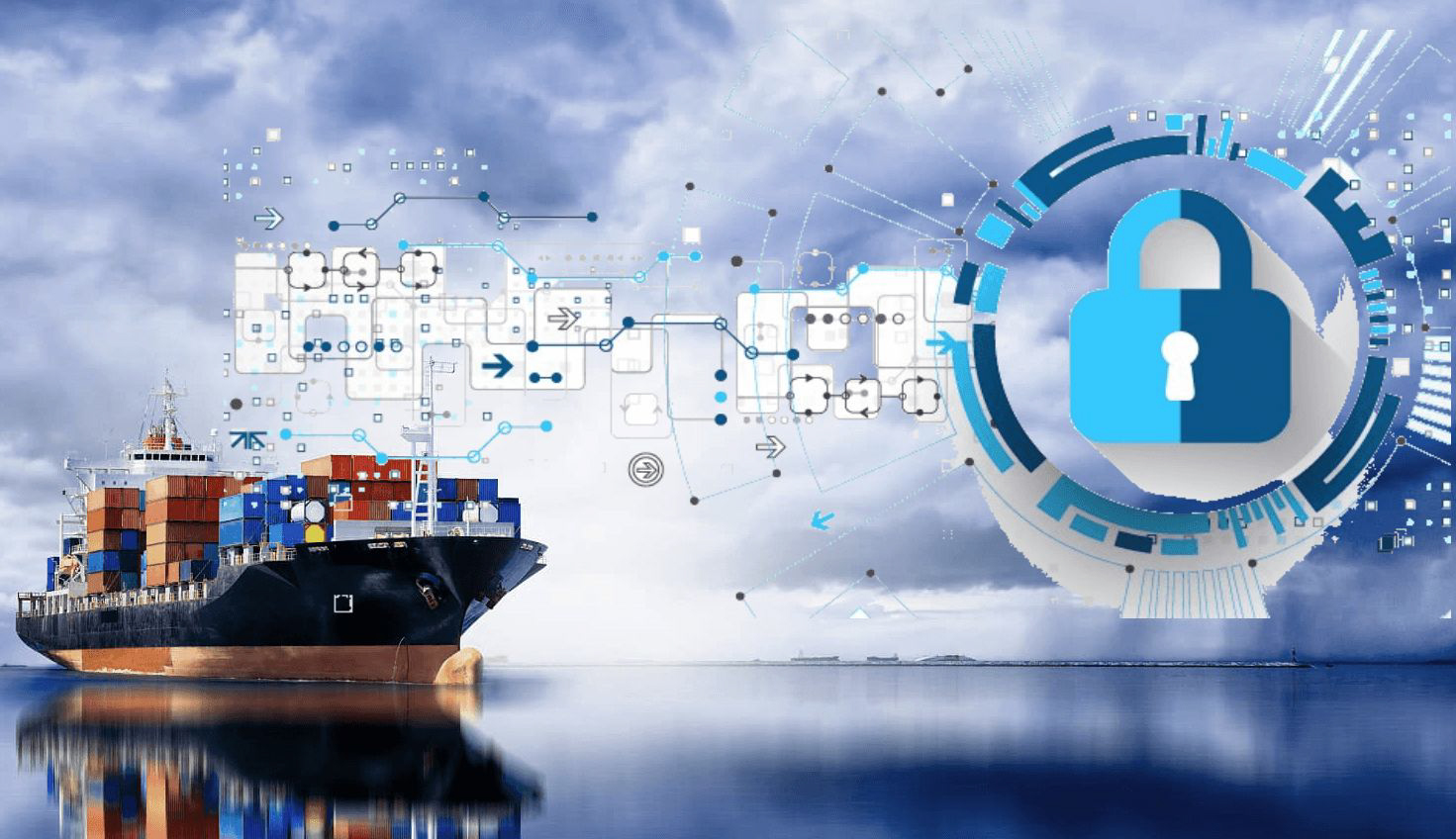 Port terminal manager reviewing cybersecurity controls and operational risks