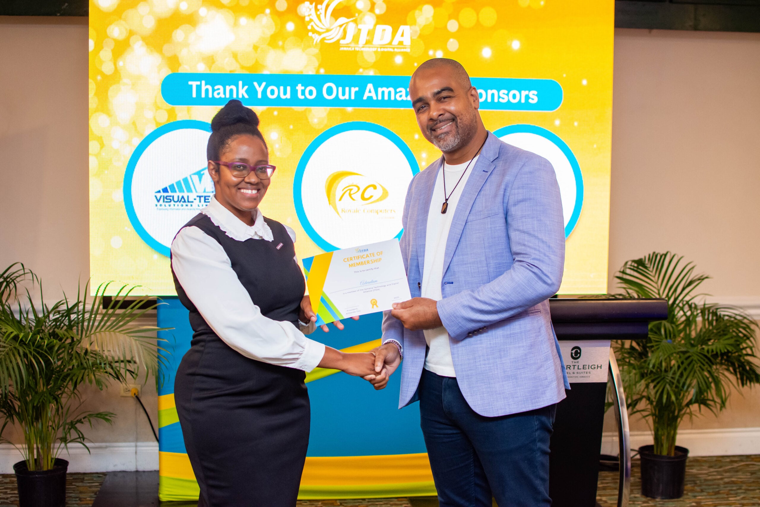 ADVANTUM receives its Jamaica Technology and Digital Alliance membership certificate