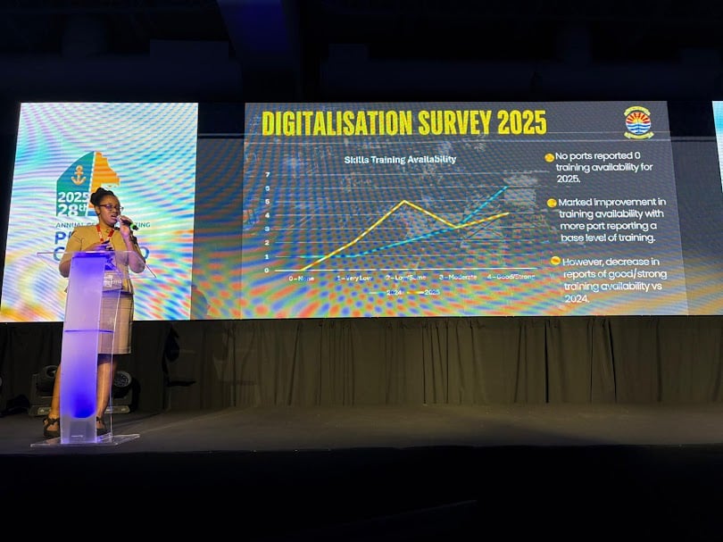 Caribbean port leaders reviewing regional digitalisation survey findings