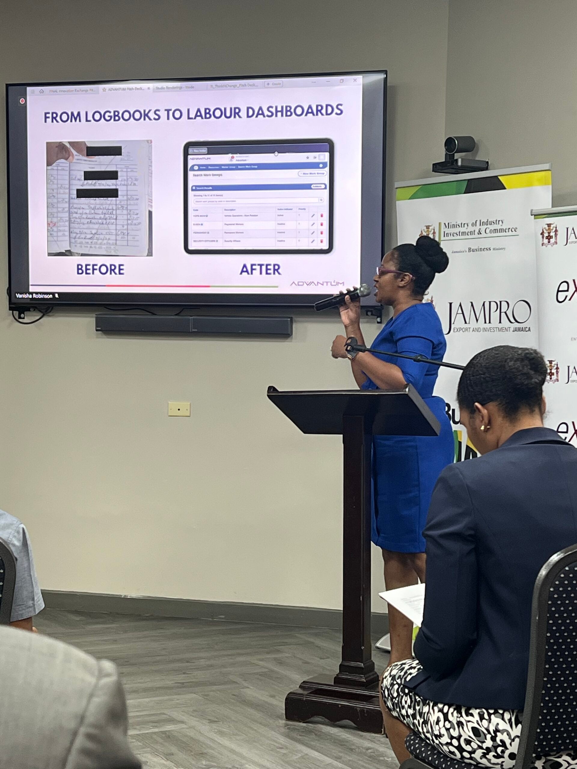 ADVANTUM team demonstrating innovative business solutions at the JAMPRO Innovation Exchange