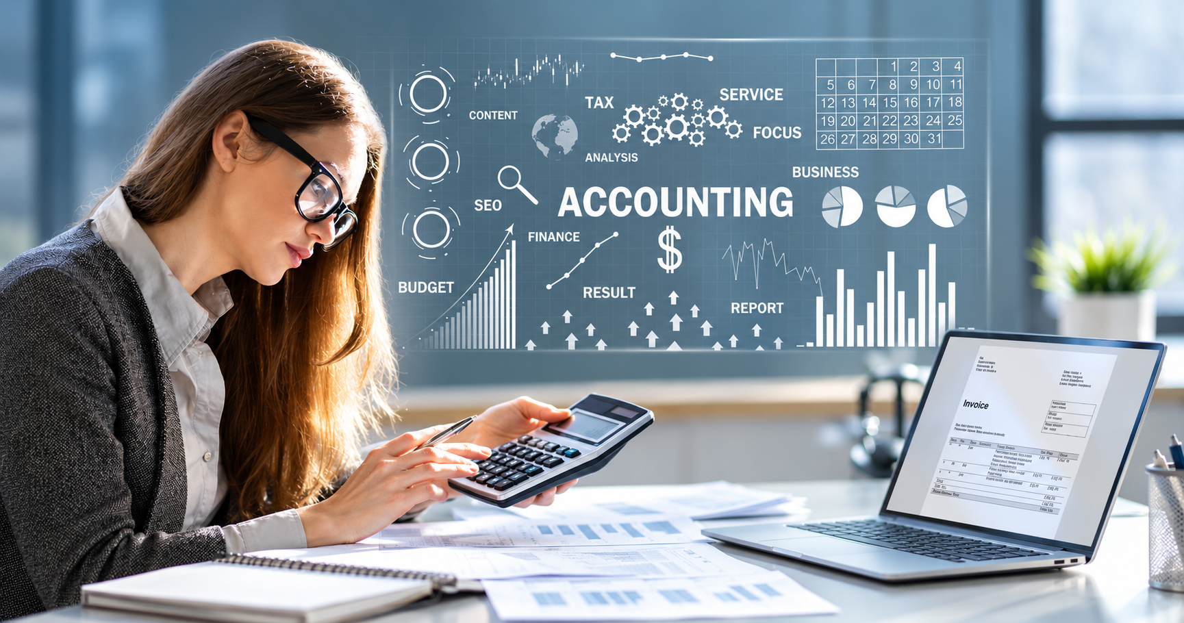 Business team reviewing financial data in a modern management system